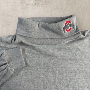 Vtg Ohio State Buckeyes Mock Turtleneck Sweater Men’s Large Gray Fleece USA 90s